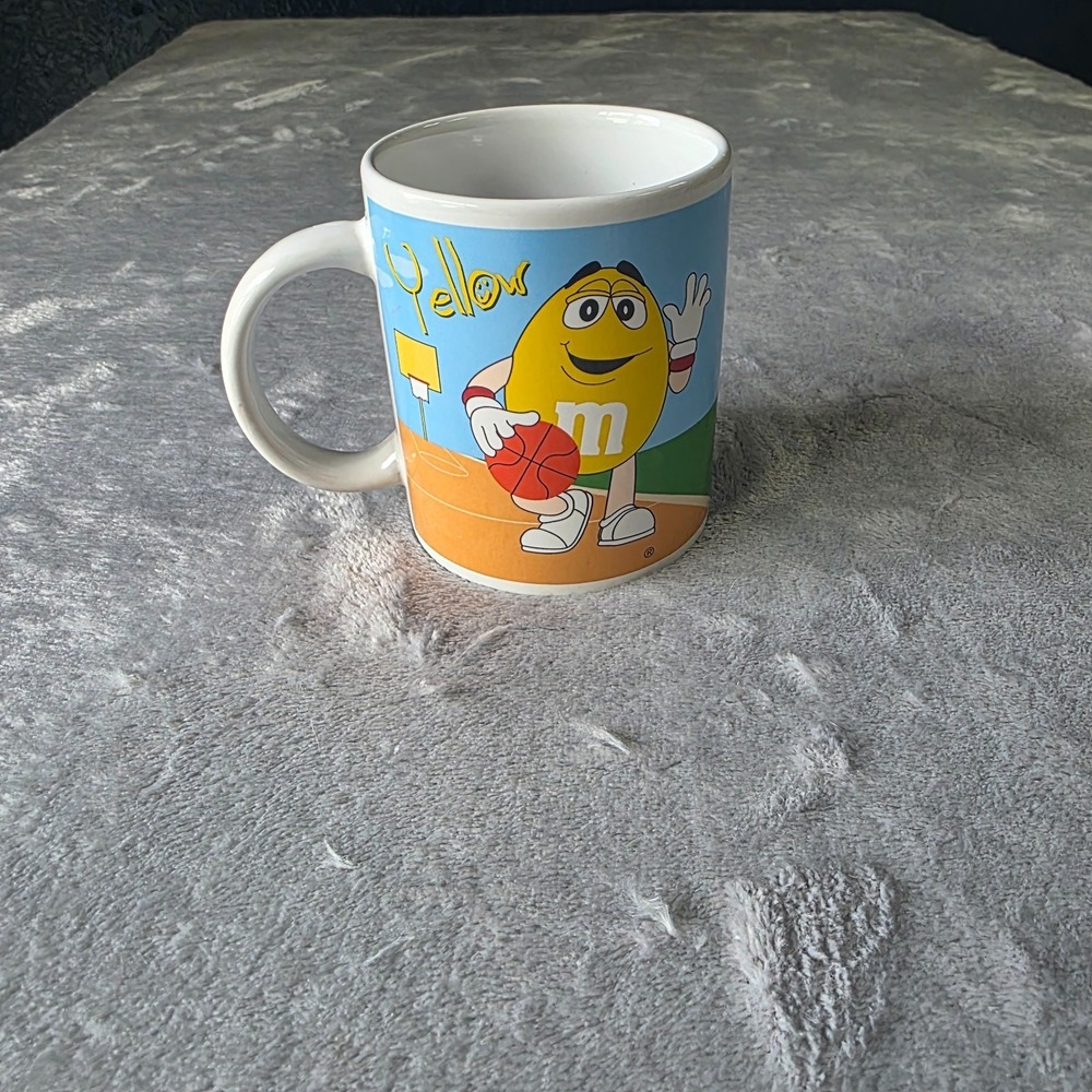 M & M's Yellow and Green Coffee Cup Mug Basketball Baseball